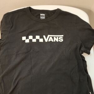 Vans Black and White Checkered Logo Tee